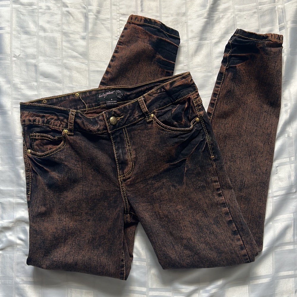 Baby Phat Pink Washed Slim Straight Cut Low Rise Jeans